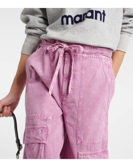 Jeans cargo Ivy di Isabel Marant in Pink