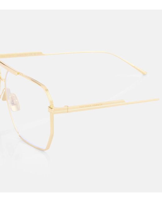 Occhiali Aviator Classic di Bottega Veneta in White