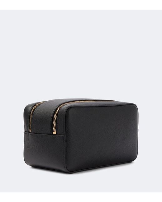 Thom Browne Black Leather Toiletry Bag for men