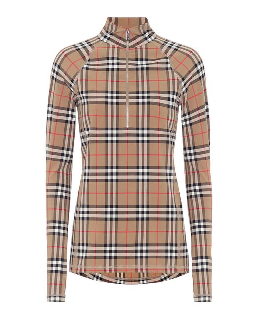 Burberry Synthetic Vintage Check Turtleneck Top | Lyst