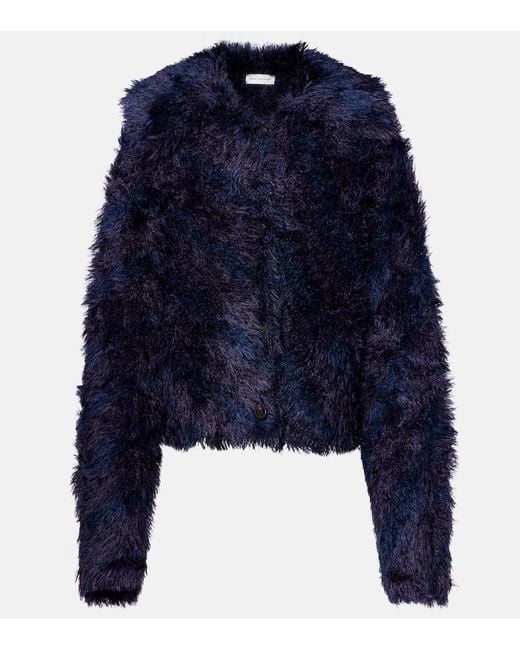 Dries Van Noten Blue Wool And Alpaca-Blend Cardigan