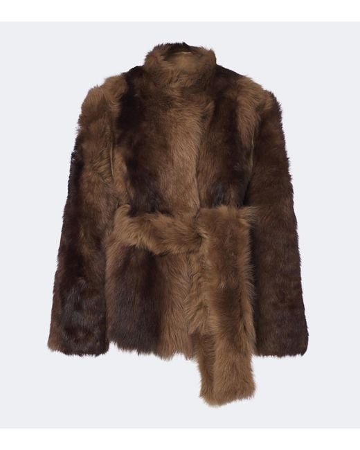 Nour Hammour Brown Elsa Shearling Jacket