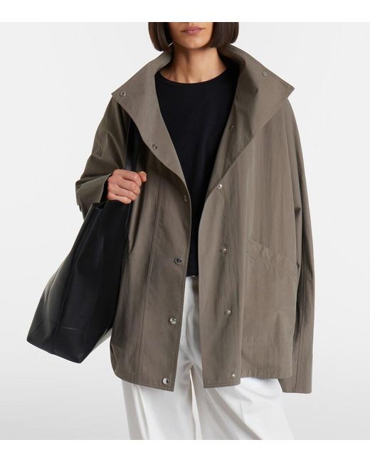 Totême Brown Oversized Cotton-Blend Jacket