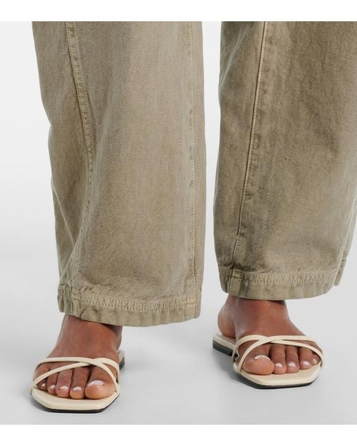 SLVRLAKE Denim Natural Rookie Cotton Barrel-Leg Cargo Pants