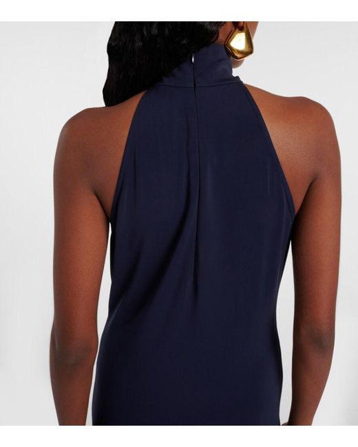 Polo Ralph Lauren Blue High-Neck Jersey Maxi Dress