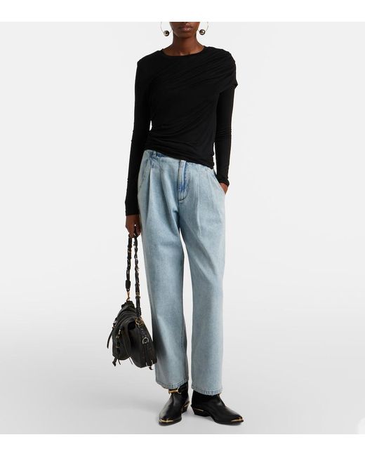Isabel Marant Black Dressi Draped Jersey Top
