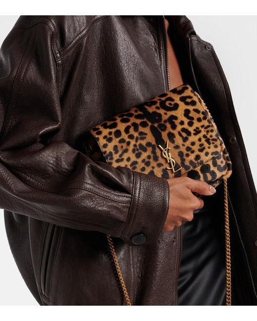 Saint Laurent White Kate Supple Calf Hair Shoulder Bag