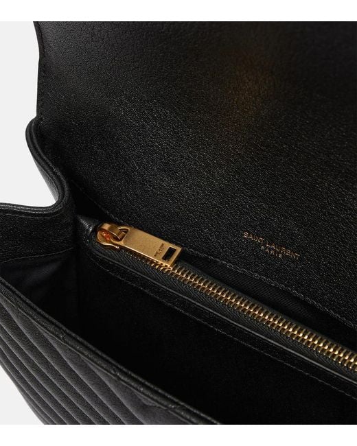 Saint Laurent Black Schultertasche College Medium Aus Leder