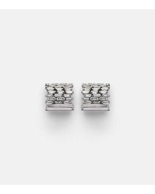 Suzanne Kalan White Rondelle 18Kt Earrings With Diamonds