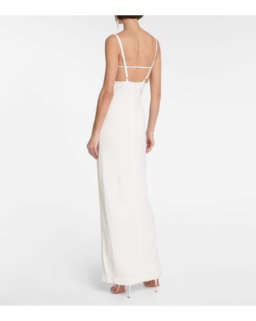 Nensi Dojaka White Bridal Robe Aus Crepe