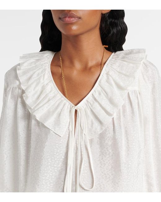 Chloé White Ruffled Blouse