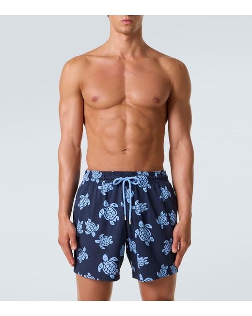 Vilebrequin Blue Printed Swim Trunks for men