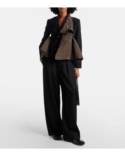 Sacai Black Paneled Blouson Jacket