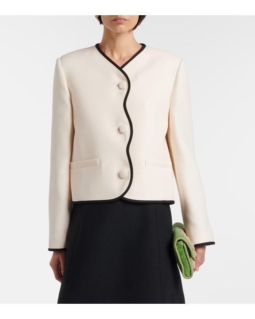 Valentino Natural Crepe Couture Scalloped Jacket