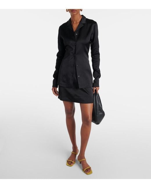 Totême  Black Satin Miniskirt