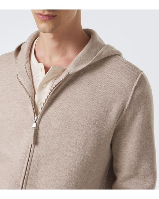 Allude Natural Wool And Cashmere Zip-Up Hoodie for men