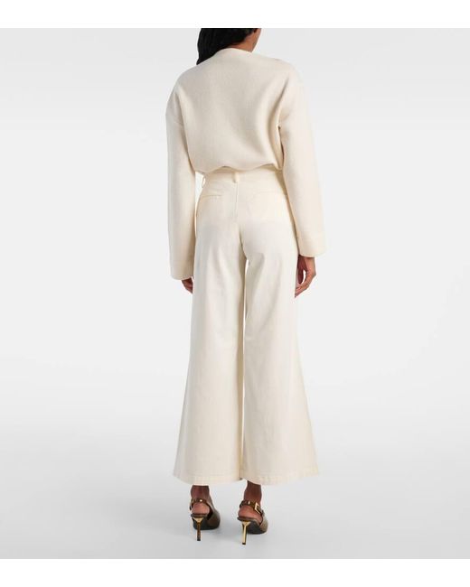 AG Jeans White Weite Hose Caden Aus Twill