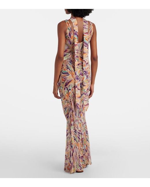 Alexandra Miro White Harper Printed Maxi Dress