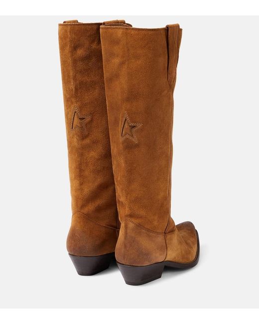 Golden Goose Wish Star Suede Knee-high Boots in Brown | Lyst