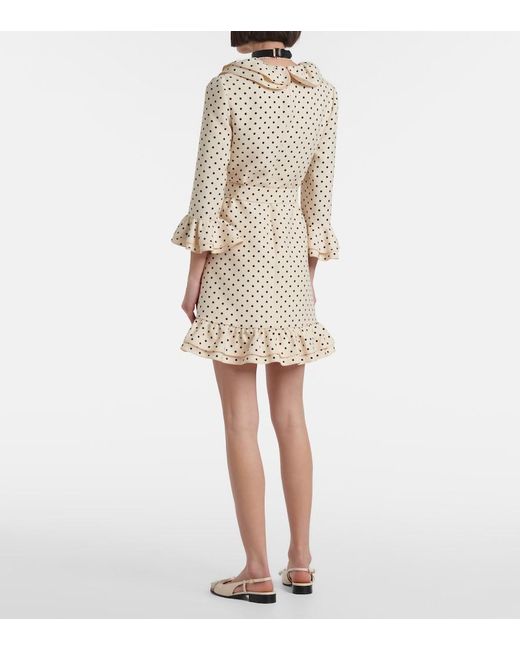 Valentino Natural Crepe Couture Plusdepois Ruffled Minidress