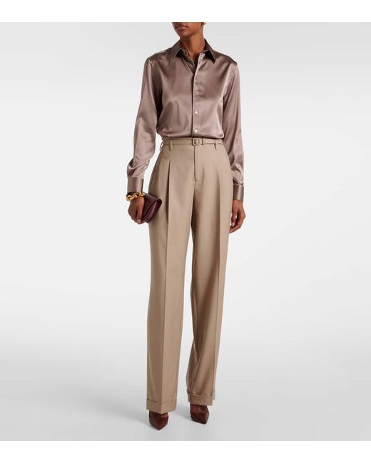 Pantalon Droit Stamford A Taille Haute En Laine Ralph Lauren en coloris Natural