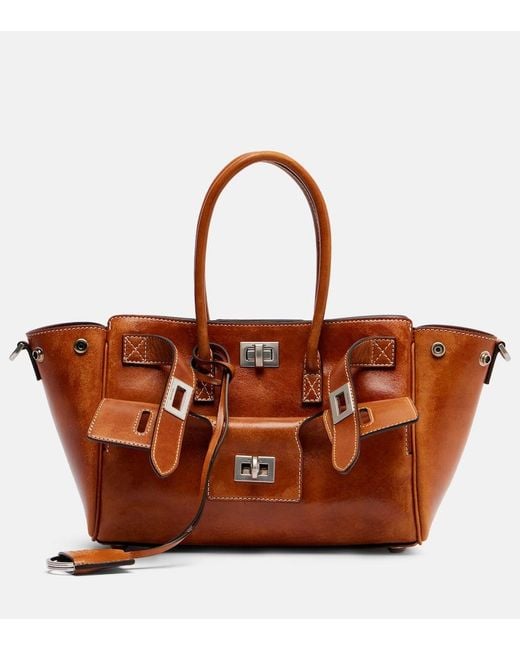 Balenciaga Brown Bel Air Mini Leather Tote Bag