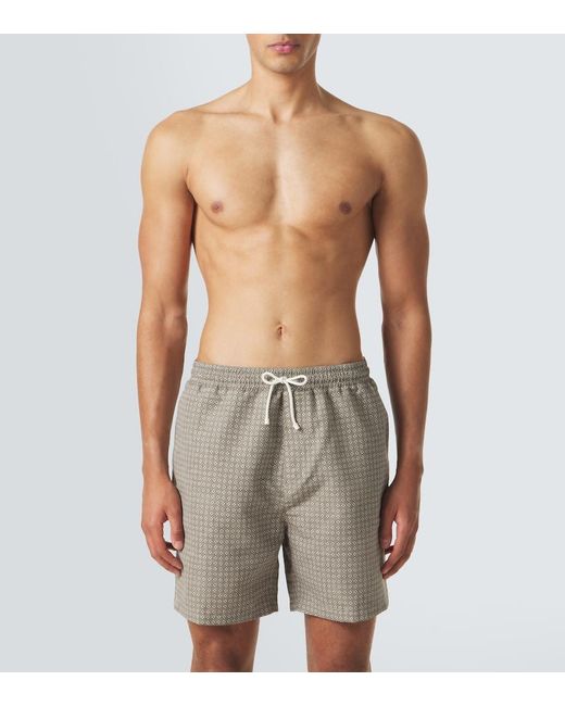 Brunello Cucinelli Gray Logo Swim Trunks for men
