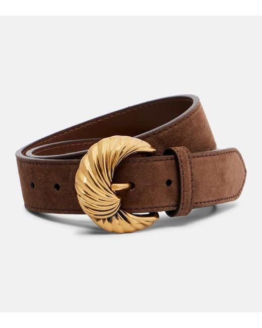 Etro Brown Paisely Suede Belt