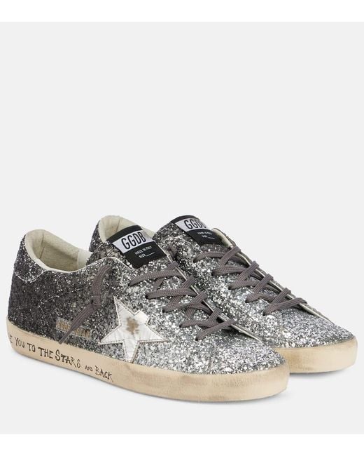 Golden Goose Deluxe Brand Gray Sneakers Ball Star Mit Glitter