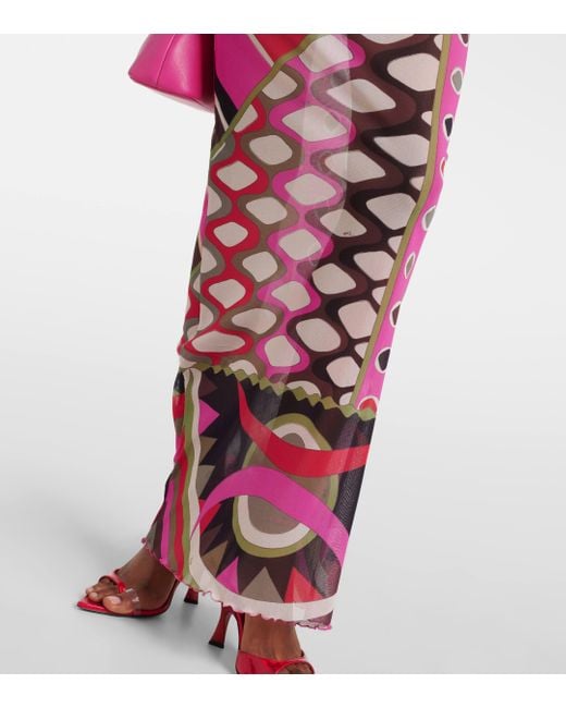 Robe longue Vivara imprimee Emilio Pucci en coloris Pink
