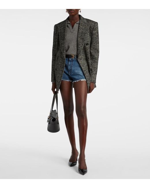 Dolce & Gabbana Blue Frayed Denim Shorts