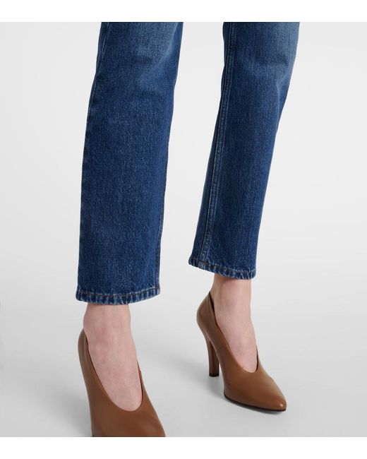 The Row Blue Mid-Rise Straight Jeans Riaco