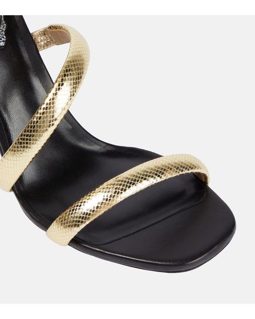 Rene Caovilla Metallic Cleo Leather Sandals