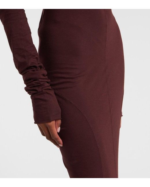 Rick Owens Purple Drkshdw Simple Edfu Cotton Jersey Maxi Dress