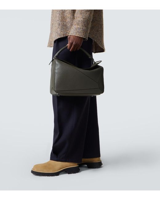 Loewe Black Puzzle Large Leather Top-Handle Bag for men