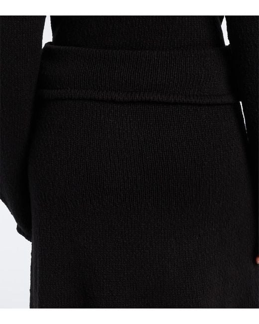 AYA MUSE Black Ken Cotton Midi Skirt