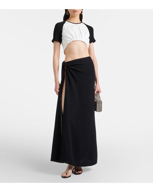 Christopher Esber Black Knitted Cotton-Blend Maxi Skirt