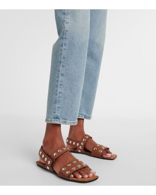 Agolde Blue 90S Pinch Waist Crop High-Rise Straight Jeans