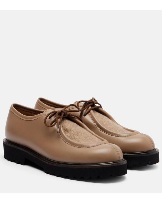 Max Mara Brown Track Leather Loafers