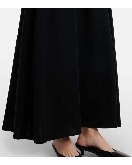 Max Mara Black Stilla Virgin Wool Maxi Skirt