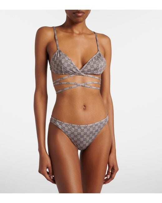 Gucci White Gg Jersey Bikini