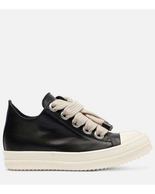 Rick Owens Black Sneakers Jumbolace Aus Leder