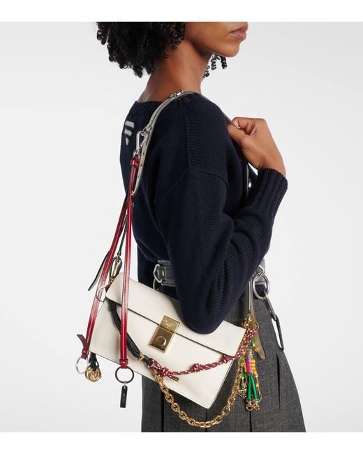 Prada White Soft Sound Small Leather Shoulder Bag
