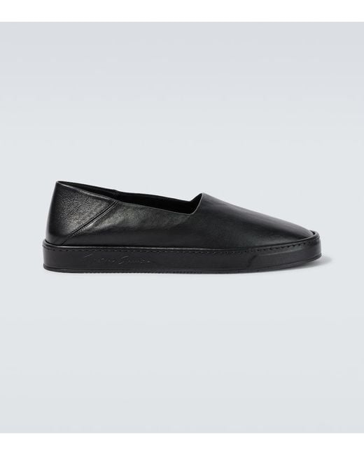 Giorgio Armani Slip-Ons Aus Leder in Black für Herren