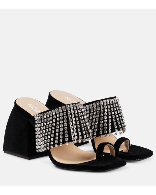 NODALETO Black Bulla Preston Velvet High Sandals