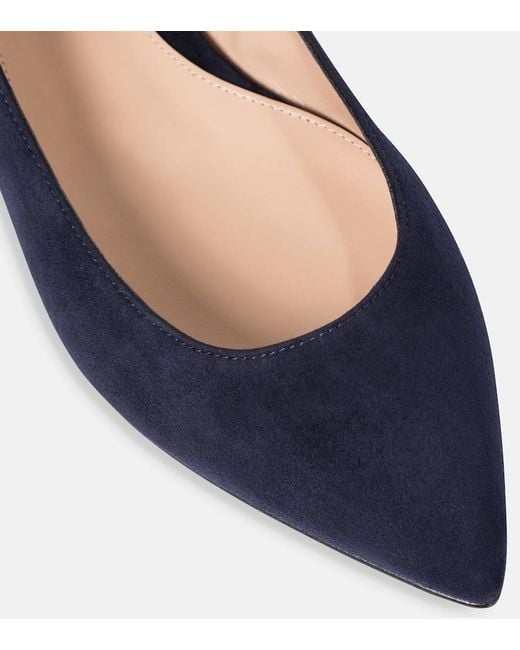 Gianvito Rossi Blue Gianvito Suede Ballet Flats