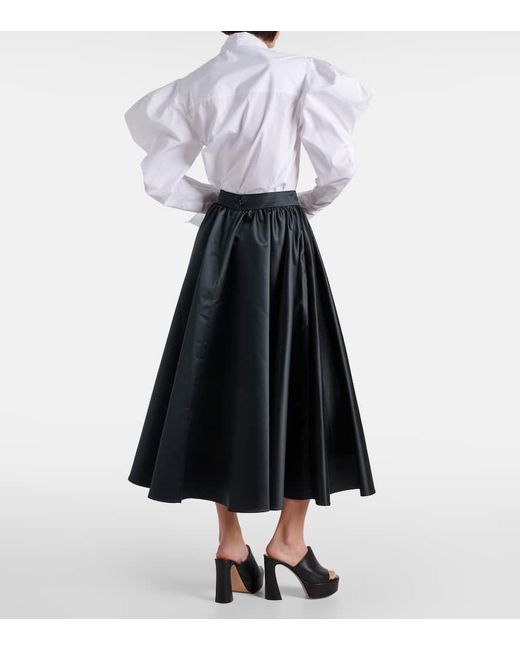 Falda larga de saten duquesa de tiro alto Patou de color Black