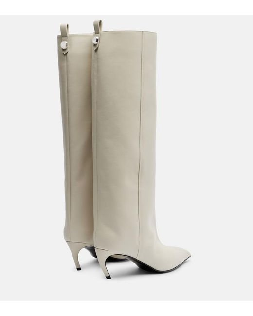 The Attico White Lea 65 Leather Knee-High Boots