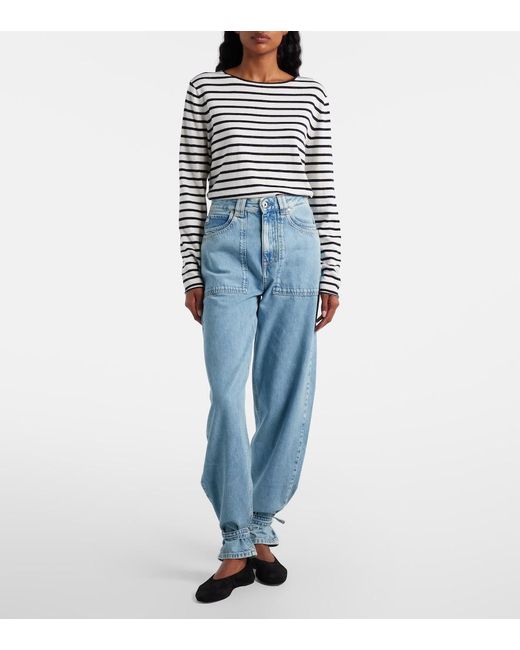 AG Jeans Blue Akita Barrel-Leg Jeans