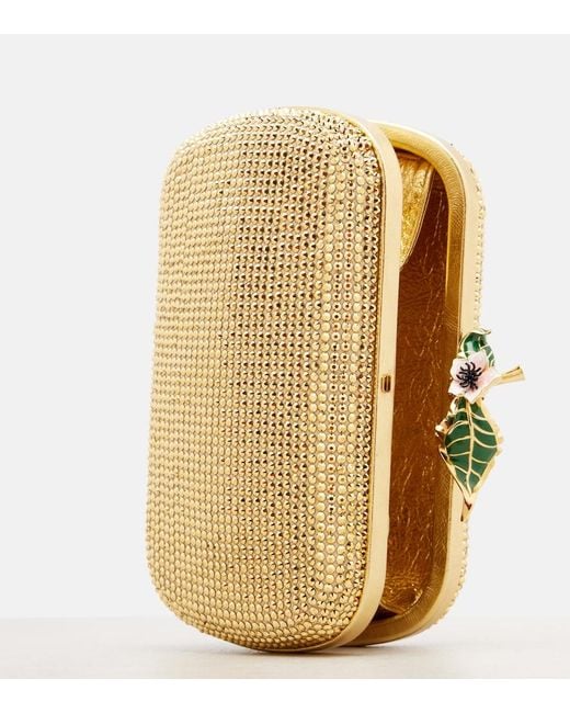 Bottega Veneta Metallic Knot Embellished Leather Clutch